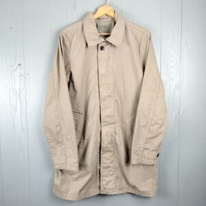 Lucky Brand Utility Jacket Mens Medium Beige Field Classic Button‎ Zip 2010 Y2K